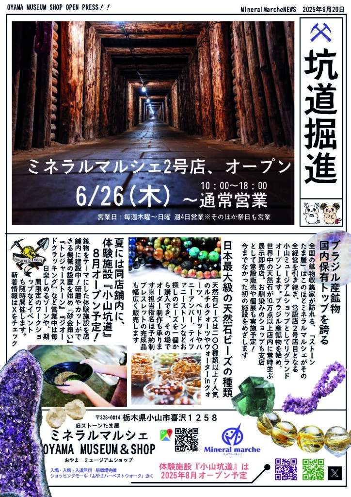 ミネラルマルシェTOCHIGIベース（Stoneたま屋） フライヤー